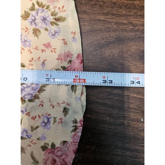 Liz Sport Vintage 90's Sheer Floral Maxi Skirt Shirt Set Size 8P - Picture 11 of 11